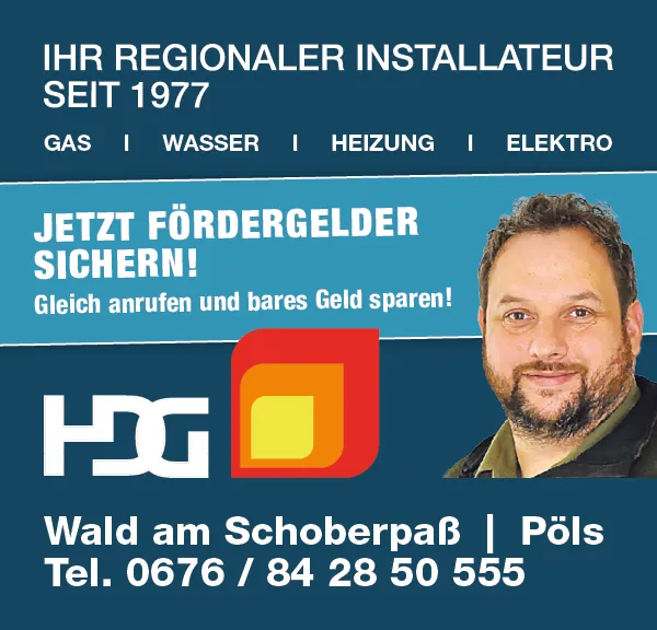 Jetzt Fördergelder sichern bei Ihrem regionalen Installateur HDG in Wald am Schoberpaß.