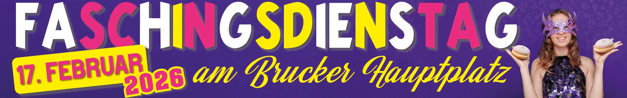Faschingsdienstag, 17. Februar 2026, am Brucker Hauptplatz