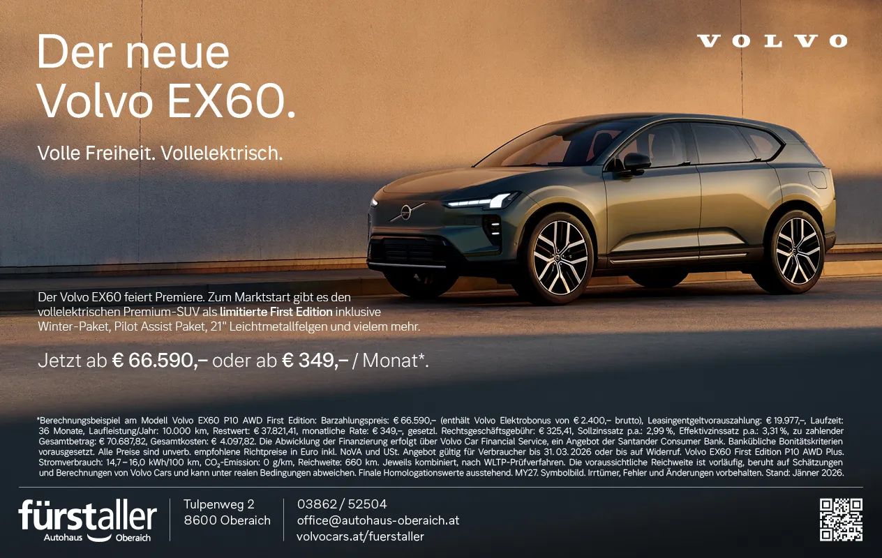 Fürstaller – Autohaus Oberaich präsentiert den neuen Volvo EX60.