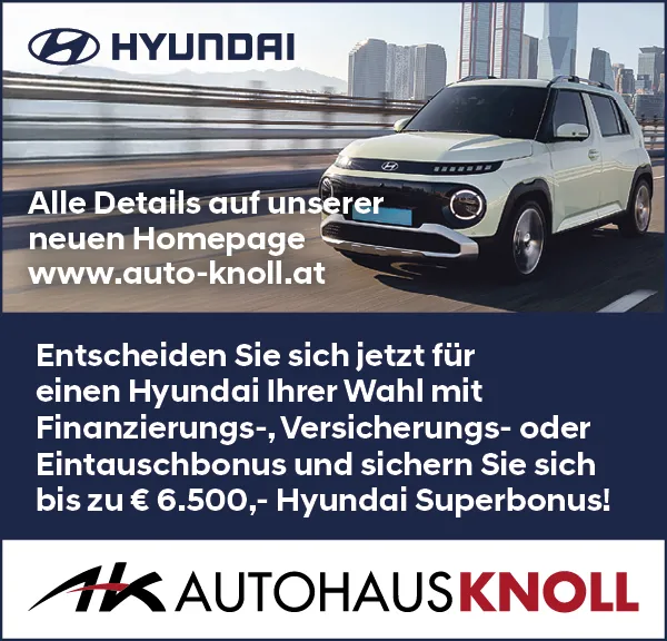 € 6.500,- Hyundai Superbonus sichern im Autohaus Knoll.