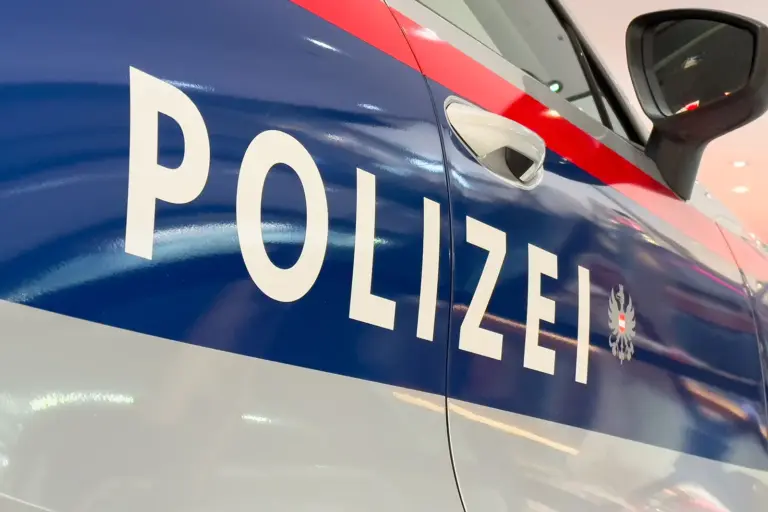 Anfall führte zu Unfall Detailansicht der Beifahrerseite eines Einsatzfahrzeuges mit der Aufschrift POLIZEI