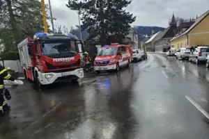 Mehrere Feuerwehrautos auf einer Straße