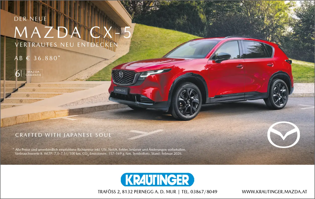 Der neue Mazda CX-5 jetzt beim Autohaus Krautinger in Pernegg.