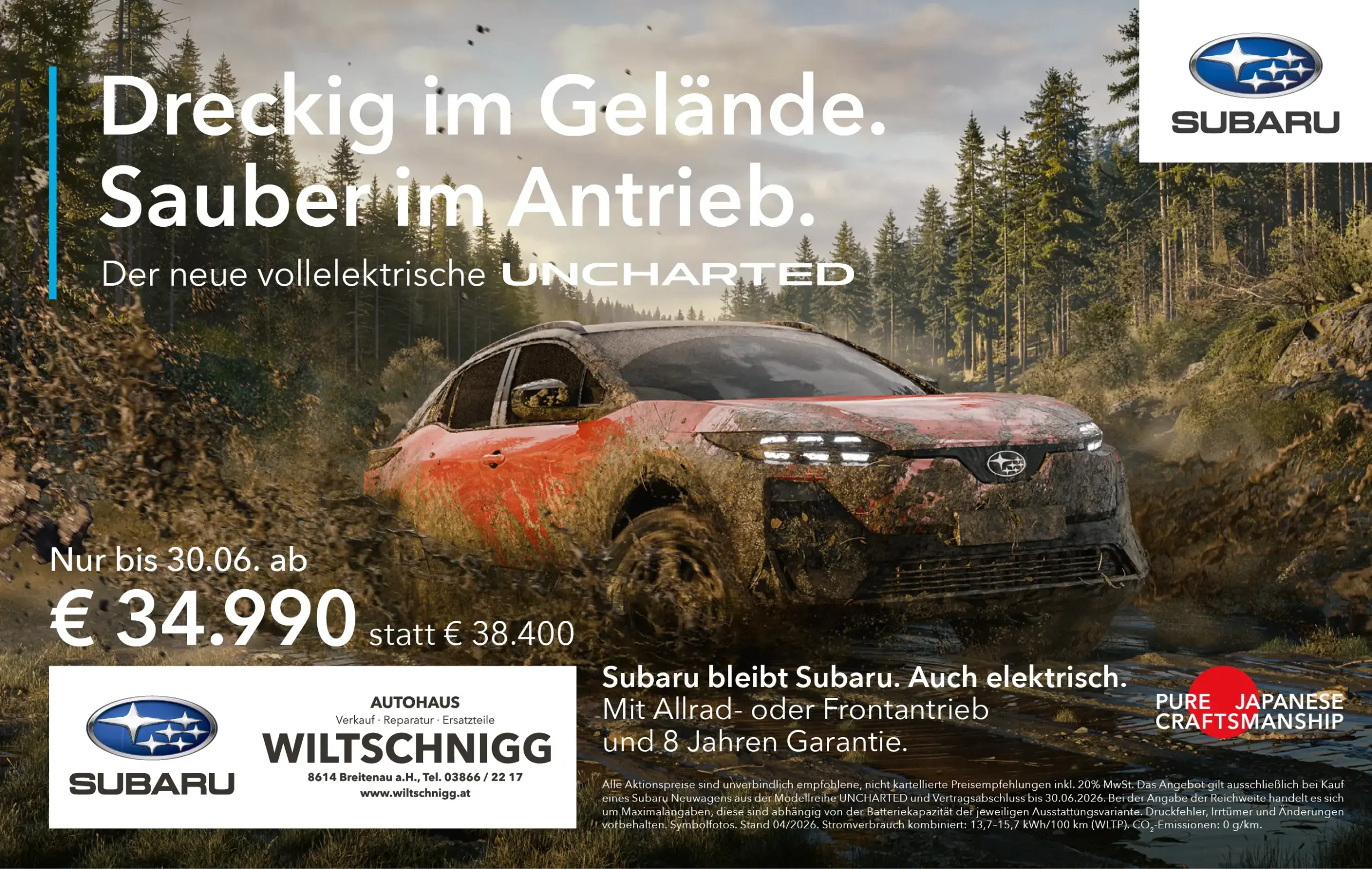 Autohaus Wiltschnigg – der neue vollekektrische Subaru Unchartet