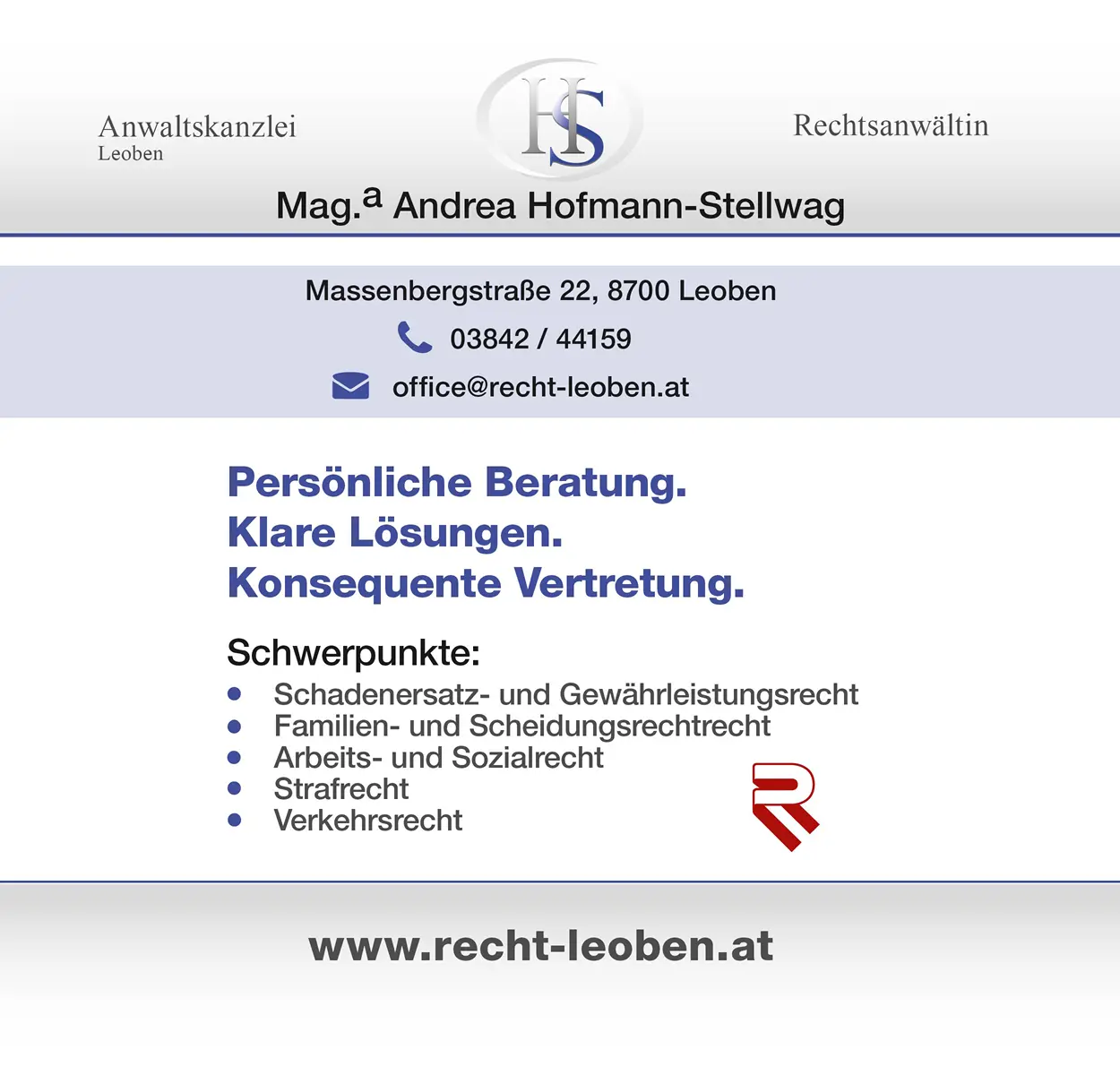 Rechtsberatung durch Rechtsanwältin Andrea Hofmann-Stellwag