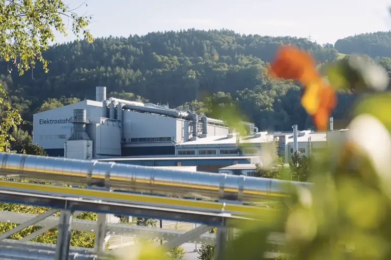 Land will mehr Sonnenstrom und beschleunigte Verfahren Eine Industriehalle vor einem bewaldeten Berg