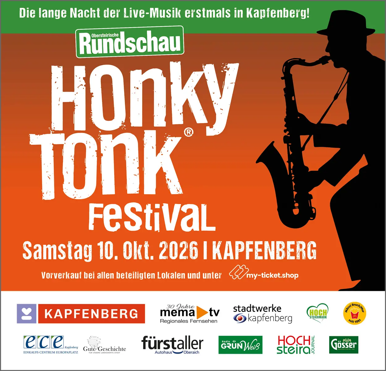 Honky Tonk Festival am 10. Oktober 2026 in Kapfenberg