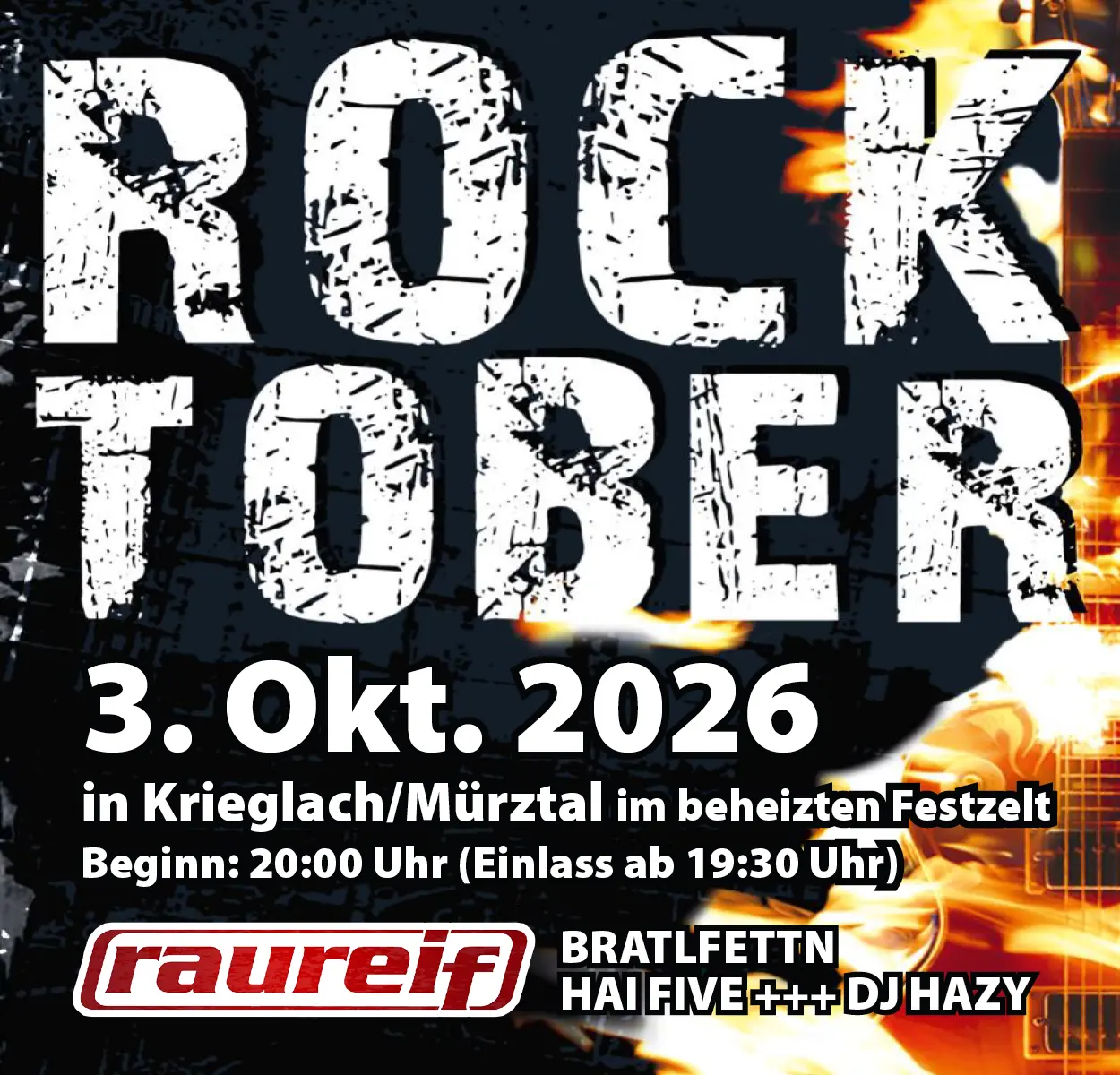 Rocktober am 3. Oktober 2026 in Krieglach.