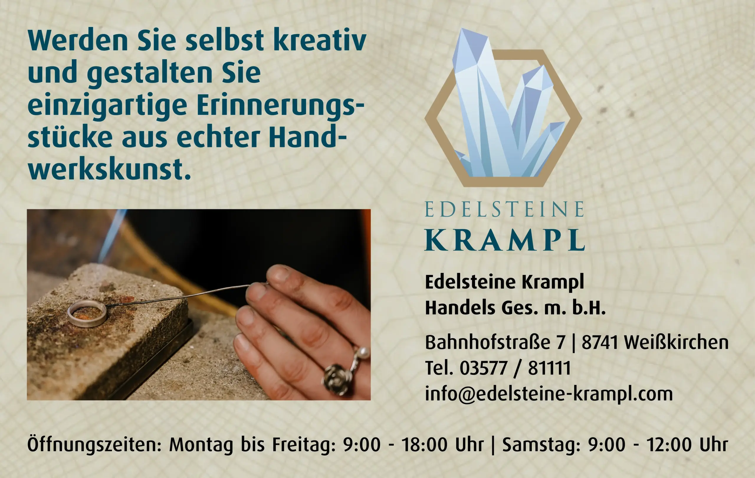Einzigartige Erinnerungsstücke selbst gestalten bei Edelsteine Krampl