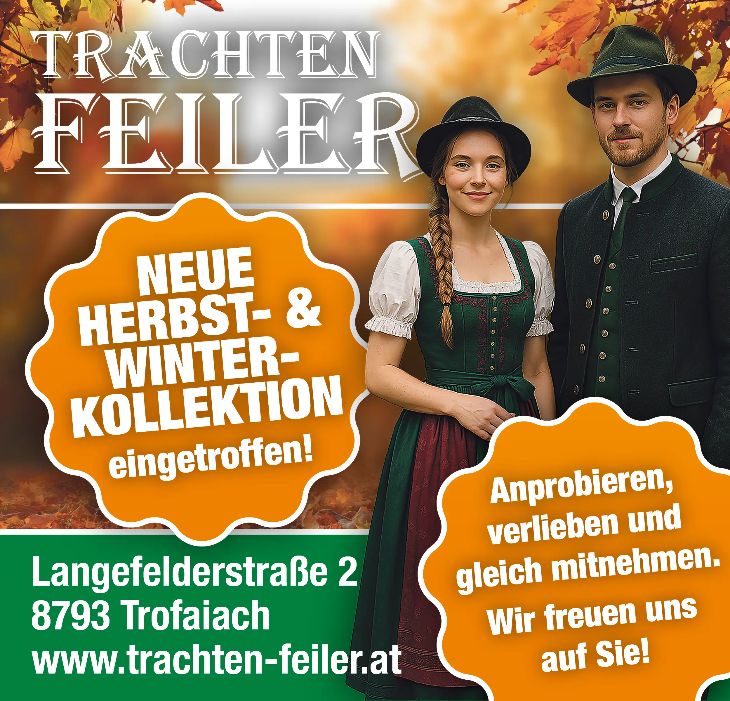 Neue Herbst- und Winterkollektion bei Trachten Feiler in Trofaiach